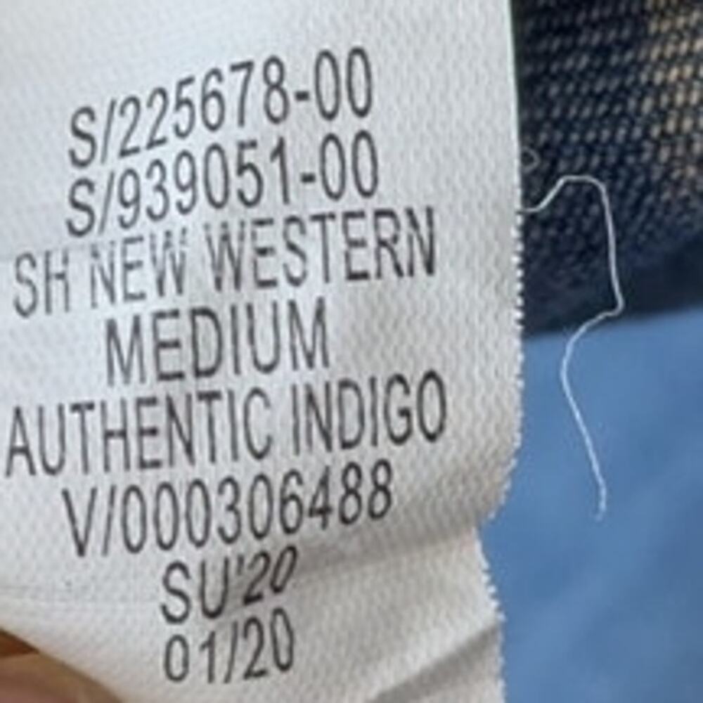 GAP DENIM Pearl Snap New Western Style Slim Fit Denim Shirt Authentic Indigo - L - Picture 8 of 8